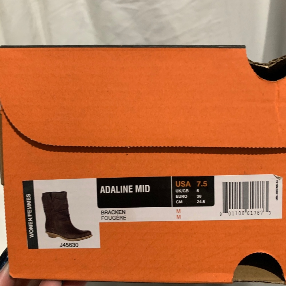 MERRELL Adaline Mid-Calf Boot Brown Leather 7.5 - Picture 2 of 7